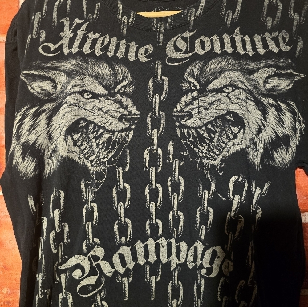 Xtreme Couture Quinton Rampage Jackson T-Shirt Wolves Chains Size Large - Picture 2 of 14